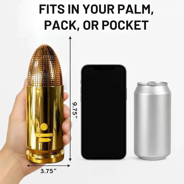 Alt view image 7 of 7 - Bullet Bluetooth Speaker  Portable Wireless, IPX5 Waterproof, 810Hr Battery, USB-C, TWS Pairing, Volume Control, 70ft Range for Home/Party/Outdoor/Beach