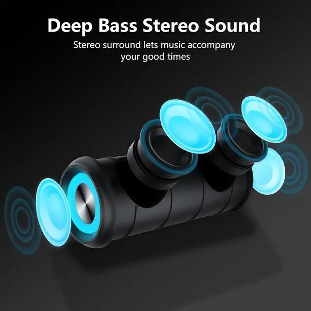 Alt view image 4 of 7 - Portable Bluetooth Speaker, Bluetooth 5.4 Wireless Speaker with 20W HD Loud Stereo Sound, 12H Playtime, IPX5 Waterproof, LED Lights, TWS Pairing, Built-in Mic, for Outdoor, Home, Party, Beach, Gift
