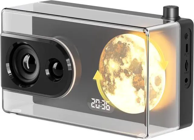 Main image of Portable Bluetooth Speaker with Lights, 18W Portable Wireless Speakers with Subwoofer, Alarm Clock, Stereo Loud Sound, Deep Bass, AUX&TF-Card Input, Bluetooth 5.3, TWS Paring