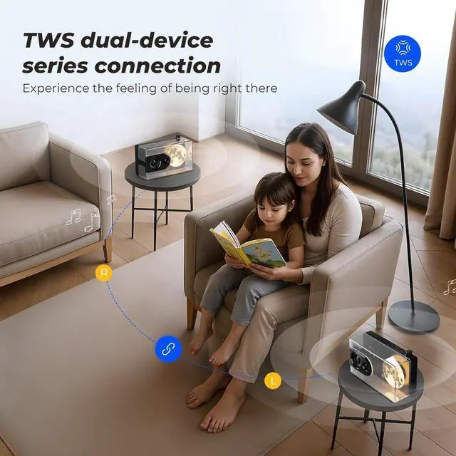 Alt view image 3 of 7 - Portable Bluetooth Speaker with Lights, 18W Portable Wireless Speakers with Subwoofer, Alarm Clock, Stereo Loud Sound, Deep Bass, AUX&TF-Card Input, Bluetooth 5.3, TWS Paring