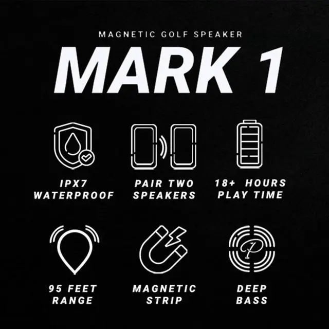 Alt view image 4 of 7 - Prism's Golf Speaker, Magnetic Golf Speaker, Golf Cart Speakers Bluetooth, 40w Loud Bluetooth Speaker, Deep Bass, EQ, 30H Battery, Portable IPX7 Waterproof Bluetooth Speaker, Golf Accessories for Men