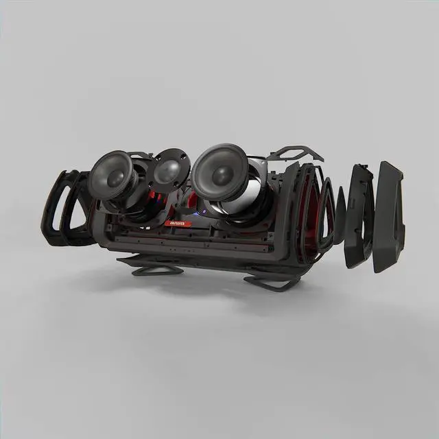 Alt view image 7 of 7 - Aiwa Exos-3 Waterproof Bluetooth Speaker, 60W Peak Power, 20-Hour Playtime, Stereo Sound, USB-C Charging, IPX7 Waterproof, Wireless Pairing, Perfect for Outdoor Adventures
