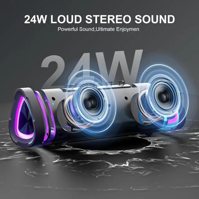Alt view image 5 of 6 - Vanzon V40 Portable Wireless Bluetooth Speaker, Bluetooth 5.0, 24W Stereo Sound, IPX7 Waterproof Wireless Speaker, 24H Playtime,Suitable for Travel