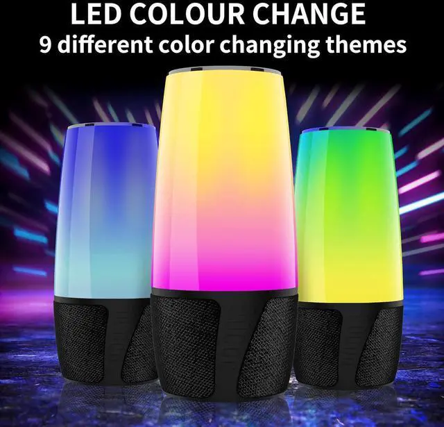 Alt view image 5 of 7 - FDY Portable Bluetooth Speaker,9 Color LED Lighting,Wireless Speakers 40W Loud Sound,IPX6 Waterproof,Bluetooth 5.3,360° Stereo Sound Effect for Home/Outdoor/Party/Beach, Birthday Gift(Colorful)
