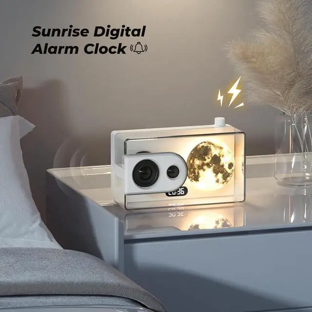 Alt view image 6 of 7 - Portable Bluetooth Speaker with Lights, 18W Portable Wireless Speakers with Subwoofer, Alarm Clock, Stereo Loud Sound, Deep Bass, AUX&TF-Card Input, Bluetooth 5.3, TWS Paring