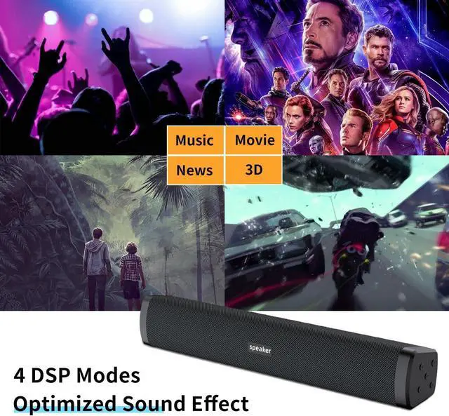 Alt view image 6 of 7 - OOYY Home Theater TV Sound Bar System Compatible for PC, Home Portable Wireless Sound Bar with Bluetooth, Portable Bluetooth Speaker