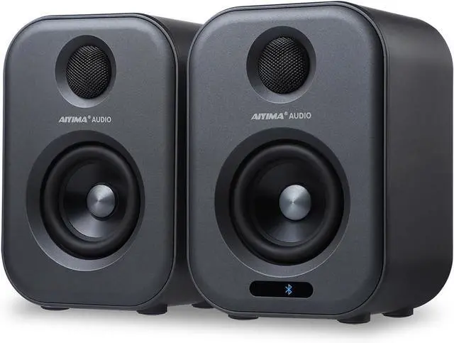 Main image of AIYIMA S400 80 Watt 2.0 Channel Home Audio Active Bookshelf Speakers with Bluetooth/Optical/RCA/USB Input for TV,with Woofer, Horn Tweeter,Remote Control
