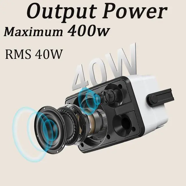 Alt view image 4 of 6 - Outdoor Bluetooth Speakers 400w for Garage, Patio, Porch, Gazebo, Soffit, Entertainment Room. Wall Mount Speaker, Wireless Sync Up to 100 Speakers, IPX5 Waterproof (2 Pcs)