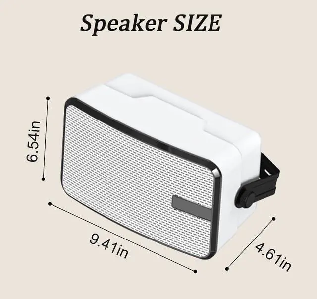 Alt view image 5 of 6 - Outdoor Bluetooth Speakers 400w for Garage, Patio, Porch, Gazebo, Soffit, Entertainment Room. Wall Mount Speaker, Wireless Sync Up to 100 Speakers, IPX5 Waterproof (2 Pcs)