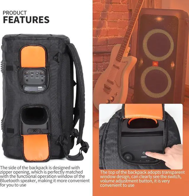 Alt view image 3 of 6 - Speaker Bag Portable Speaker Backpack Travel Storage Case for JBL 110/120 Speaker Carrying Backpack for JBL Partybox Bluetooth Party Speaker (for JBL Partybox 110 Bag)