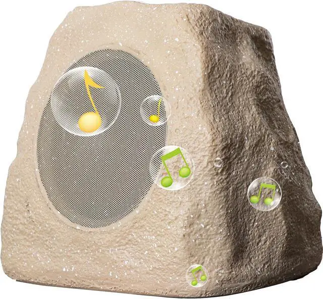 Main image of Outdoor Rock Speaker 30W Deep Bass Multi-Sync up to 100 Speakers Auto-Pairing, IPX7 Waterproof Solar-Powered with LED Lights Perfect for Pool, Garden, Patio, Ideal for Music Entertainers - 1 Pack