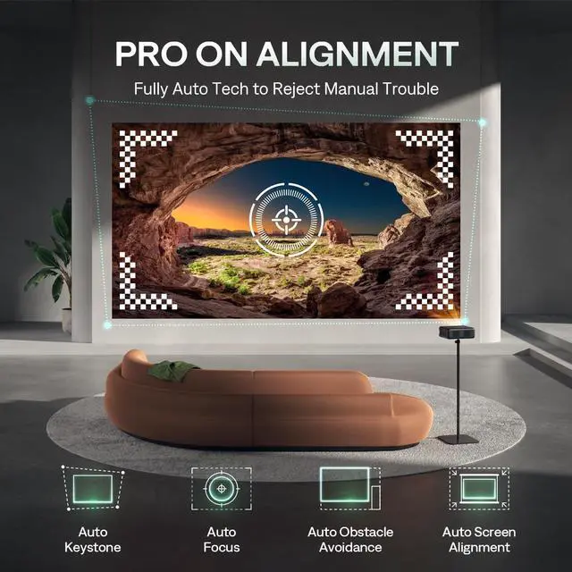 Alt view image 4 of 7 - EAZZE D1 Pro Smart Projector with WiFi and Bluetooth, Netflix Official, 20W Speakers, Dolby Audio & dbx-tv Total Sonics, Auto Focus & Keystone, Native 1080P Portable Outdoor Movie Projector