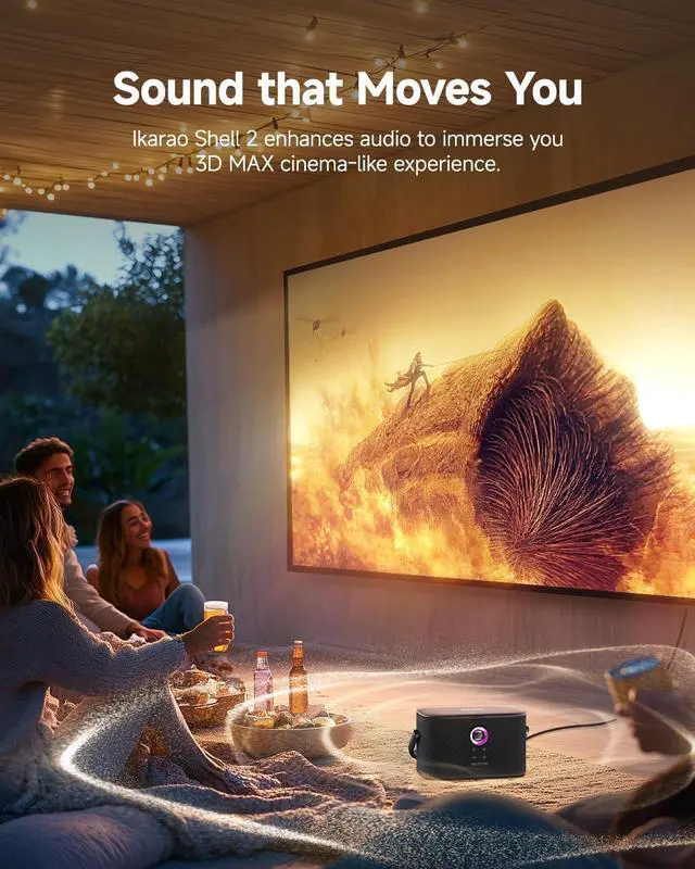 Alt view image 6 of 7 - Portable Party Bluetooth Speaker, 140W Speaker with Self-Charging Microphone, Screen Lyrics Display, Deep Bass, Dynamic Lights, Loud Wireless Speaker, Support WiFi AUX HDMI for TV/Projector