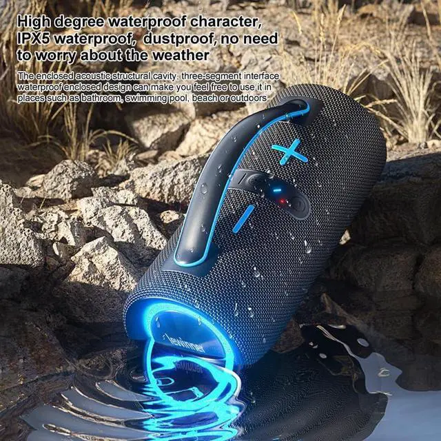 Alt view image 6 of 7 - Portable Speakers Bluetooth Wireless, 60W Waterproof Bluetooth Speaker Loud with 360° HD Sound/BT 5.4/All Day Play/IPX6/Stereo Pairing/EQ/Hands-Free, Outdoor Speaker for Party/Home/Golf