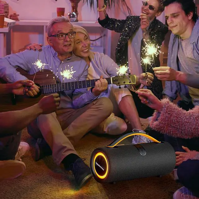 Alt view image 7 of 7 - Portable Speakers Bluetooth Wireless, 60W Waterproof Bluetooth Speaker Loud with 360° HD Sound/BT 5.4/All Day Play/IPX6/Stereo Pairing/EQ/Hands-Free, Outdoor Speaker for Party/Home/Golf