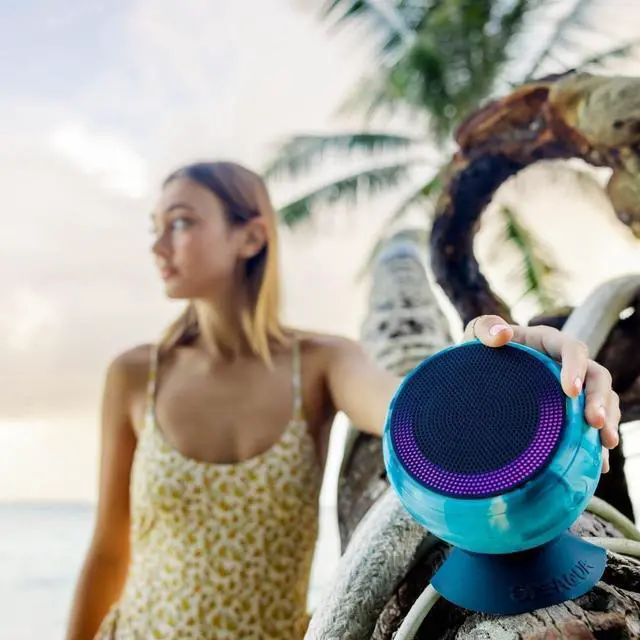 Alt view image 5 of 7 - Speaqua  Barnacle X Portable Bluetooth Speakers Waterproof (IP68) with Built in Internal Storage (2,000 Songs), RGB Smart Lighting, Party Pairing, Floatable, Dual EQ Enhanced Audio - Manta Ray Black