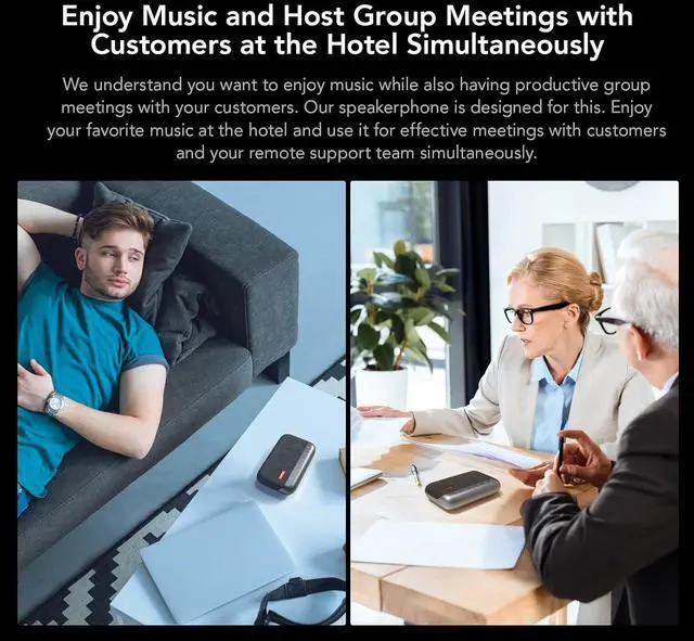 Alt view image 3 of 7 - NUROUM A05B Bluetooth Conference Speaker and Microphone, Portable Wireless Speakerphone with Noise Canceling Mic, 16ft Voice Picked Up Computer Speaker for Desktop PC/Laptop/Office/Business Trips