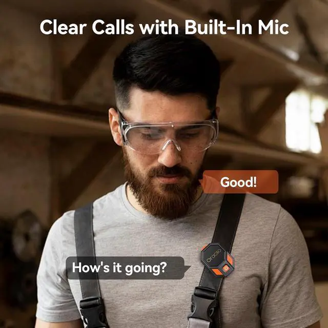 Alt view image 3 of 7 - Oraolo Clip-On Portable Speaker Wearable Speaker Bluetooth 5.4, Mini Speakers for Hands-Free Calls, Built-in Mic, Stereo Sound, IPX6 Water Resistance, 12H Playtime, Wireless Speakers for Outdoor