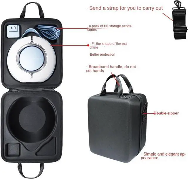 Alt view image 5 of 7 - GOWENIC Hard Travel Speaker Case for Devialet Mania, Portable Bluetooth Speaker Shockproof EVA Storage Case, Speaker Hard Travel Case Protective Bag with Strap