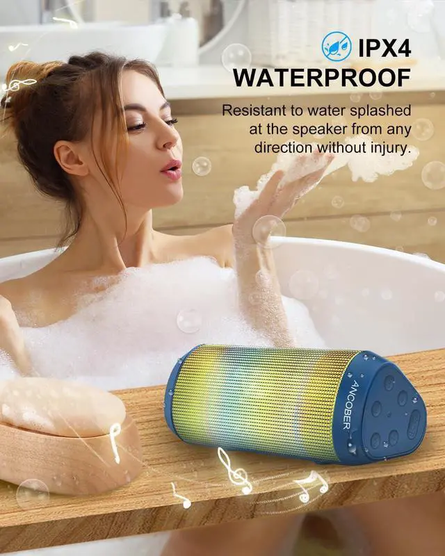 Alt view image 3 of 7 - Portable Bluetooth Speaker with Lights, Loud HD Sound, Wireless V5.3, IPX4 Waterproof, TWS Pairing, for Outdoor Home Party, Birthday