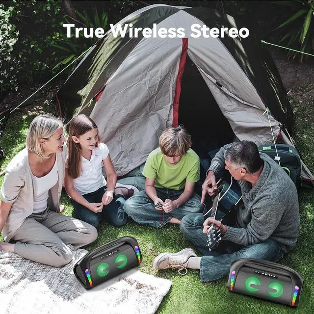 Alt view image 6 of 7 - LFS Bluetooth Speaker,100W Loud Speakers Bluetooth Wireless with Deep Bass, Portable Bluetooth Speakers Wireless with Power Bank, LED Lights,Waterproof, 30hours Playtime for Outdoor Home