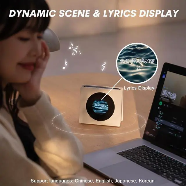 Alt view image 2 of 6 - Bluetooth Speaker with Lyrics Display Portable Wireless Bluetooth Music Speakers with Screen Bass for House Home Outdoor Wireless Travel Mobile Blue Tooth Speaker for iPhone Android Birthday Gift