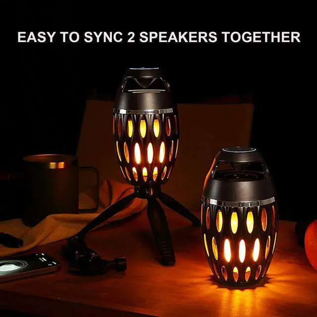 Alt view image 4 of 7 - Outdoor Bluetooth Speakers, Gifts for Men Him, Tiki Torch Lantern Wireless Speakers, Birthday Gifts for Men, Cool Gadgets for Dad Mom Women, Garden Patio Decro