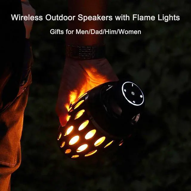 Alt view image 5 of 7 - Outdoor Bluetooth Speakers, Gifts for Men Him, Tiki Torch Lantern Wireless Speakers, Birthday Gifts for Men, Cool Gadgets for Dad Mom Women, Garden Patio Decro