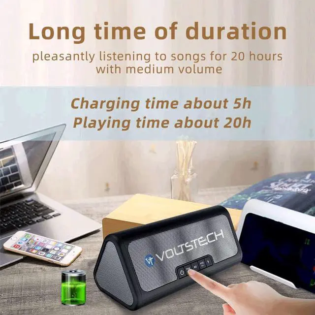 Alt view image 4 of 6 - Bluetooth Wireless Charging Speaker Dock Station, NE100 Premium Stereo Sound Super-Bass Speaker, 3 in 1 Audio Player with Built-in Mic for Handsfree Calls Compatible with iPhone and Samsung Phones
