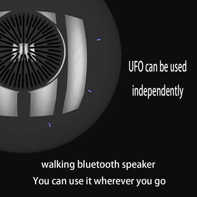 Alt view image 5 of 7 - Magnetic Levitating Bluetooth Speaker, Levitating UFO Speakers V4.0, Wireless Floating Speakers, with LED Light, 360° Rotation for Home, Office Decor, Unique Gifts, Black