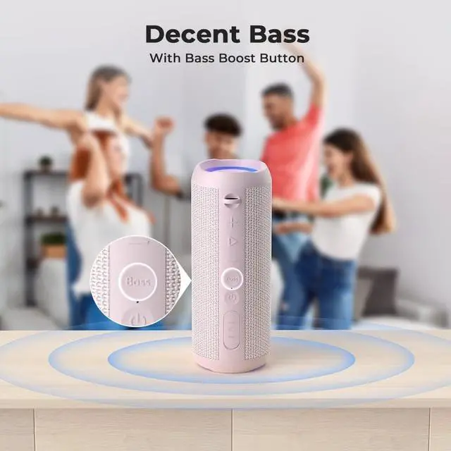 Alt view image 4 of 7 - RIENOK 2 Pack Portable Bluetooth Speaker 30W Dual Pairing True Wireless Stereo HD Sound IPX7 Waterproof Outdoor Sport Shower Wireless Speaker Bluetooth 5.3 for Home Party