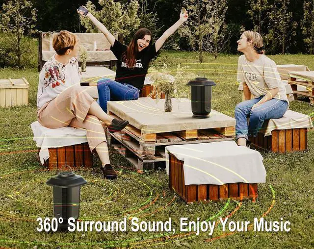 Alt view image 6 of 6 - Bluetooth Speaker with LED Lights, Wireless Loud Stereo Sound Lantern Speakers, TWS True Wireless Stereo Pairing Patio Speakers