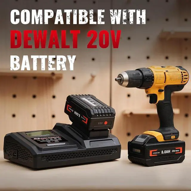 Alt view image 4 of 6 - CEENR DCB200 8.0Ah Lithium ion Batteries Replacement for Dewalt 20 Volt Battery Compatible with Dewalt Battery Charger
