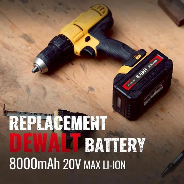 Alt view image 5 of 6 - CEENR DCB200 8.0Ah Lithium ion Batteries Replacement for Dewalt 20 Volt Battery Compatible with Dewalt Battery Charger