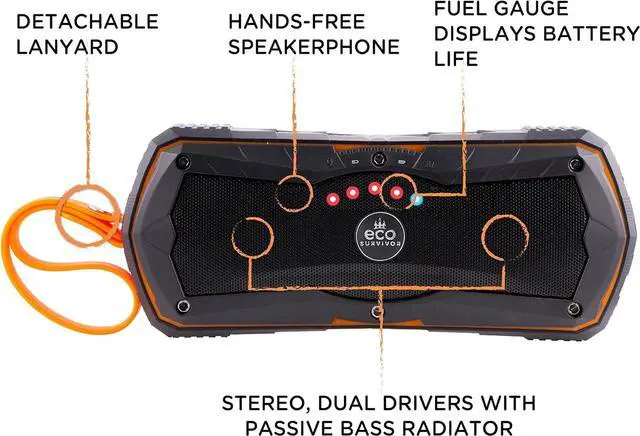 Alt view image 3 of 4 - EcoSurvivor Bluetooth Speaker, Built in Battery Backup, 34425