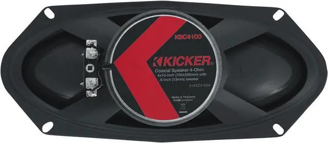 Alt view image 3 of 7 - Audiosavings Bundle: (1) Pair Kicker 51KSC41004 4x10 75 Watt RMS Car Audio Speakers KSC41004 KSC4100 Bundle with (1) Pair RV RPB3-BLACK Handheld Wireless Linking Portable Bluetooth Speakers (Items 4)