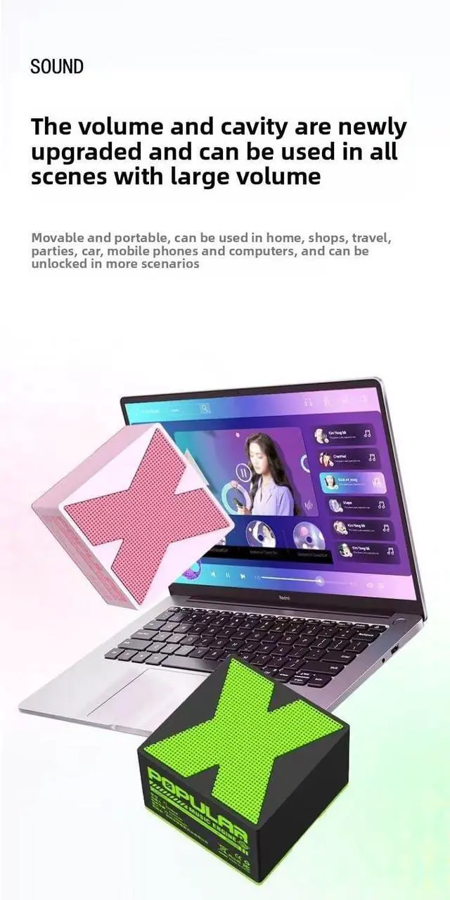 Alt view image 6 of 6 - Bluetooth Speakers, 15W Portable Speakers Bluetooth Wireless V5.0 with Stereo Sound, Active Extra Bass, IPX6 Waterproof Shower Speaker, Double Pairing, for Party, Home Theater, Game Theater