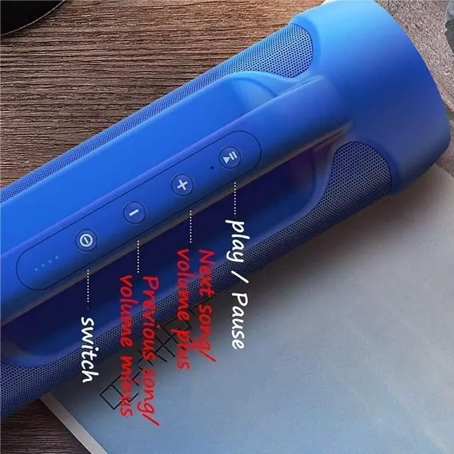 Alt view image 3 of 7 - Portable Bluetooth Speakers, Speaker Loud Stereo Sound, Floating Stereo Pairing Bluetooth 5.0 Built-in Mic for Outdoors Camping(Red)