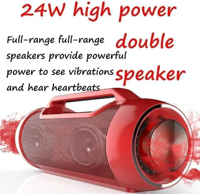 Alt view image 5 of 7 - Portable Bluetooth Speakers, Speaker Loud Stereo Sound, Floating Stereo Pairing Bluetooth 5.0 Built-in Mic for Outdoors Camping(Red)