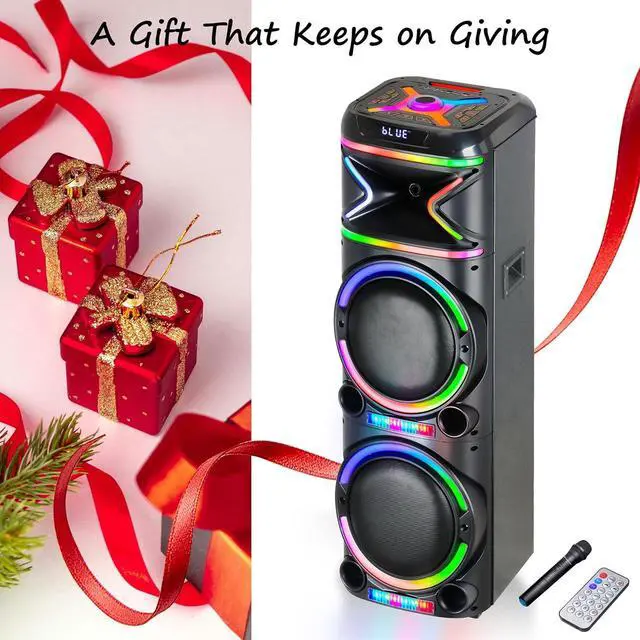 Alt view image 5 of 7 - AL-212 Wireless Bluetooth Speaker with LED Lighting - Portable Speaker with Dual 12'' of Blazing Power - High-Fidelity Sound - 10M(33ft) Wireless Range,for Home/Party/Outdoor,Gift
