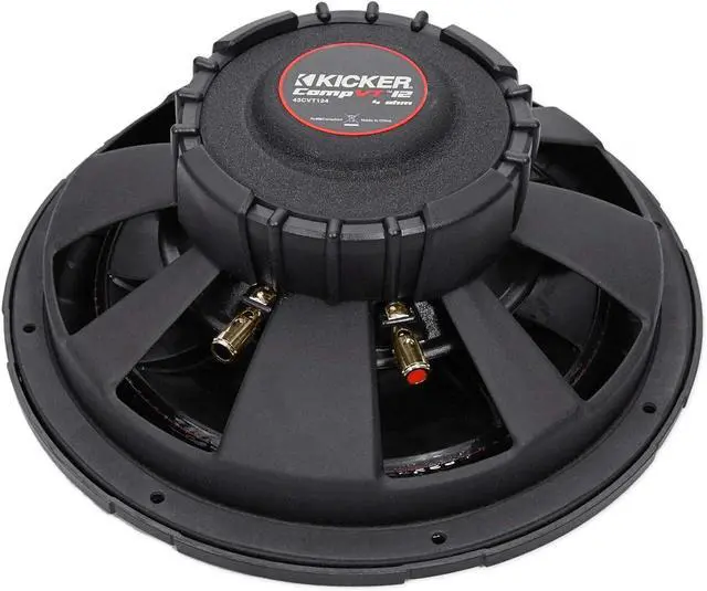 Alt view image 4 of 7 - Audiosavings Bundle: Kicker 43CVT124 COMPVT 800w 12" 4-Ohm SVC Shallow Slim Car Subwoofer Sub CVT12-4 Bundle with Rockville RPB25 40w Portable Bluetooth Speaker w/USB+Aux+Wireless Link (2 Items)