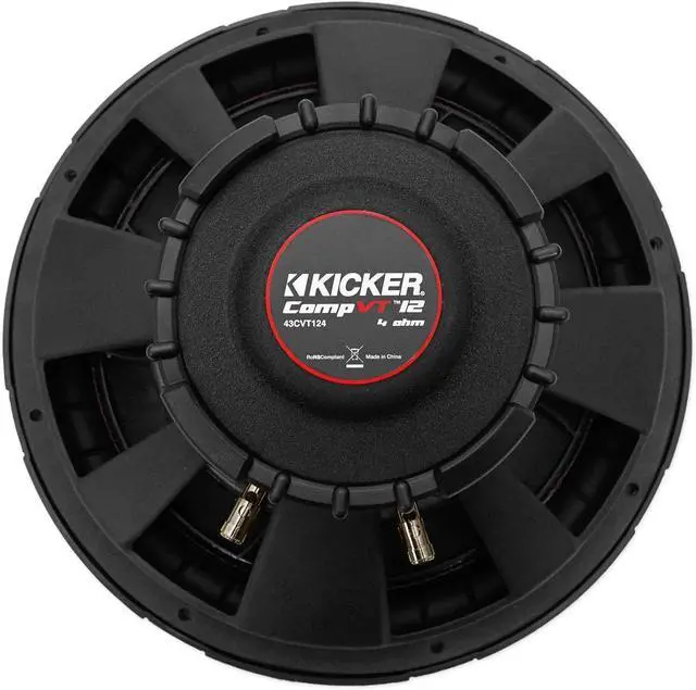 Alt view image 6 of 7 - Audiosavings Bundle: Kicker 43CVT124 COMPVT 800w 12" 4-Ohm SVC Shallow Slim Car Subwoofer Sub CVT12-4 Bundle with Rockville RPB25 40w Portable Bluetooth Speaker w/USB+Aux+Wireless Link (2 Items)