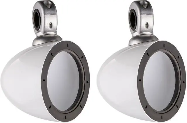 Alt view image 2 of 7 - Audiosavings Bundle: (1) Pair Kicker 40KMMTESW 4" Mini Marine Tower Enclosures in White Bundle with (1) Rockville Rock Everywhere Portable Bluetooth Speaker/Waterproof/Wireless Link (Items 3)