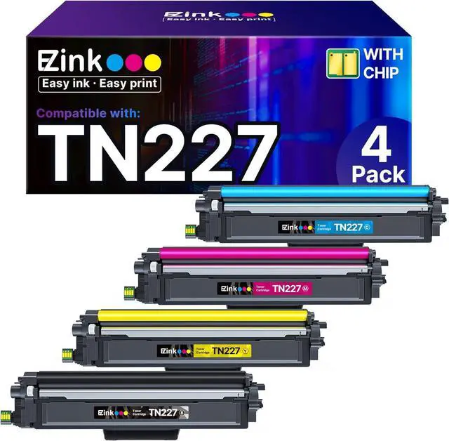 Main image of E-Z Ink TN227 Compatible Toner Cartridge Replacement for TN-227BK/C/M/Y High Yield Brother TN227 TN227BK TN223 to use with HL-L3270CDW HL-L3230CDW HL-L3210CW HL-L3290CDW MFC-L3710CDW (4 Pack)