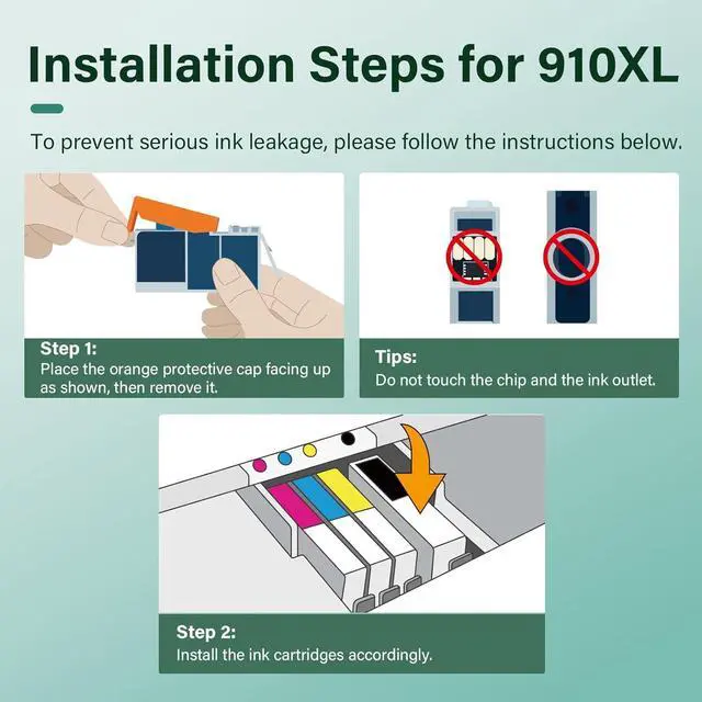 Alt view image 4 of 7 - 910XL 910 8015e Ink Cartridges Combo Pack: Replacement for HP 8025e 910 XL 910XL Black and Color 910XL/910 Multipack for OfficeJet Pro 8015e 8025e 8028e 8020 8035e 8034e 8020e 8025 8010 8028 Printer