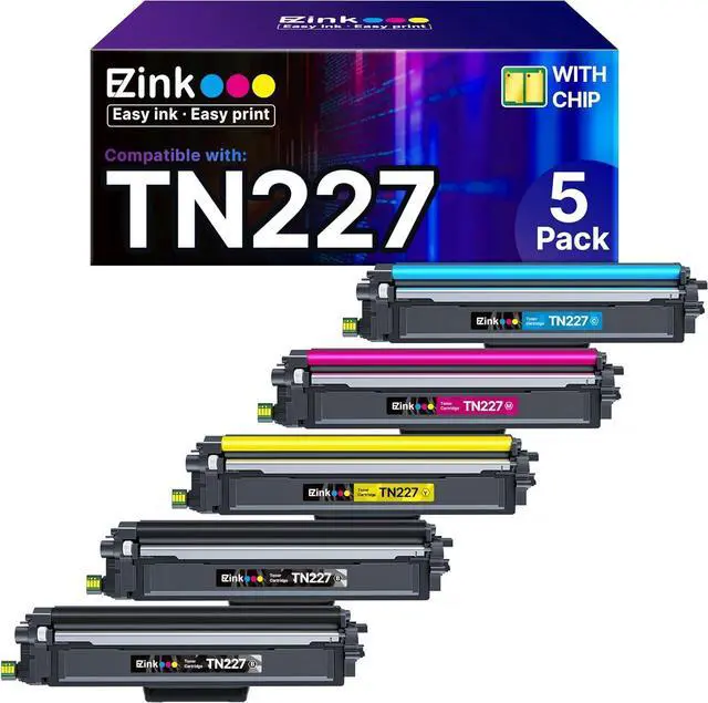 Main image of E-Z Ink TN-227 TN227 Compatible Toner Cartridge Replacement for Brother TN227 TN-227 TN227BK/C/M/Y High Yield to use with HL-L3270CDW HL-L3230CDW HL-L3210CW HL-L3290CDW MFC-L3710CDW (5 Pack)