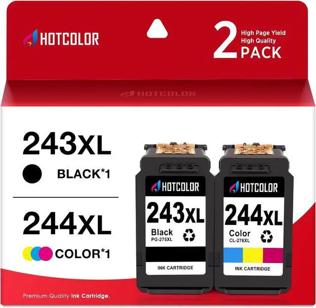Main image of HOTCOLOR ts3420 Ink cartridges Replacement for Canon Ink 243 244 PG-243 CL-244 for Canon pixma ts3420 Ink TS3400 TR4522 MG2524 (1Black/1Tri-Color, 2PK)