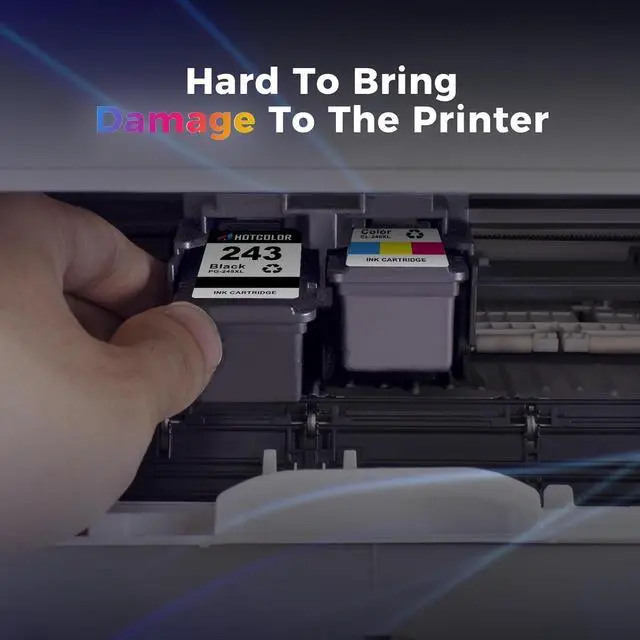 Alt view image 5 of 7 - HOTCOLOR ts3420 Ink cartridges Replacement for Canon Ink 243 244 PG-243 CL-244 for Canon pixma ts3420 Ink TS3400 TR4522 MG2524 (1Black/1Tri-Color, 2PK)