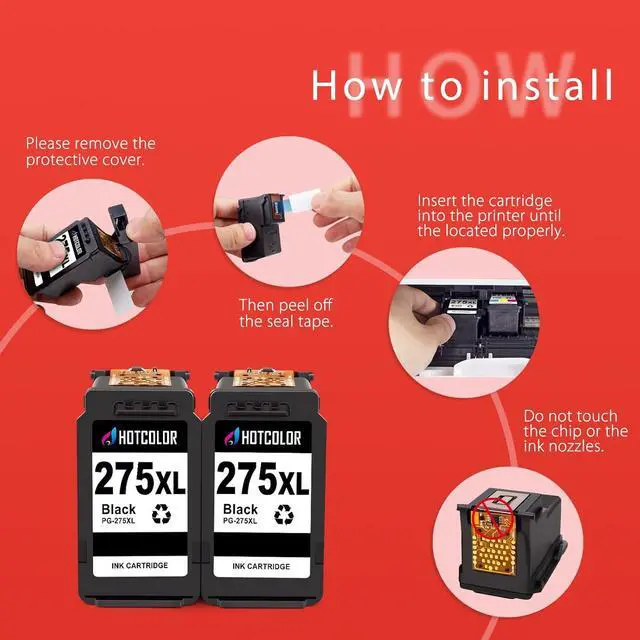 Alt view image 5 of 7 - HOTCOLOR tr4720 Ink cartridges for Canon 275XL Black Ink Cartridge Replacement for 275xl Ink Cartridge for Canon 275 276 XL Ink cartridges for Canon TR4720 TS3522 TR4700 TS3500 TR4722 TS3720(2 Black)