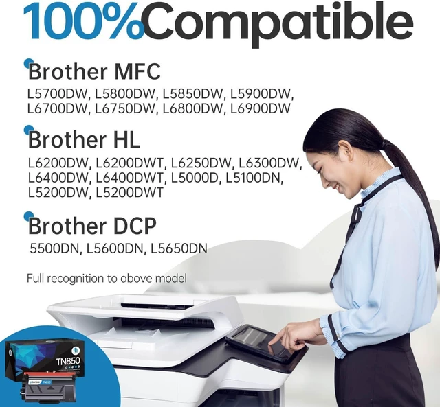 Alt view image 2 of 6 - Gotoners 4PK TN850 TN-850 Toner for Brother MFC-L5700DW MFC-L5800DW MFC-L5900DW MFC-L6700DW MFC-L6900DW HL-L6200DW HL-L5200DW Printer Cartridge High Yield TN820 TN-820
